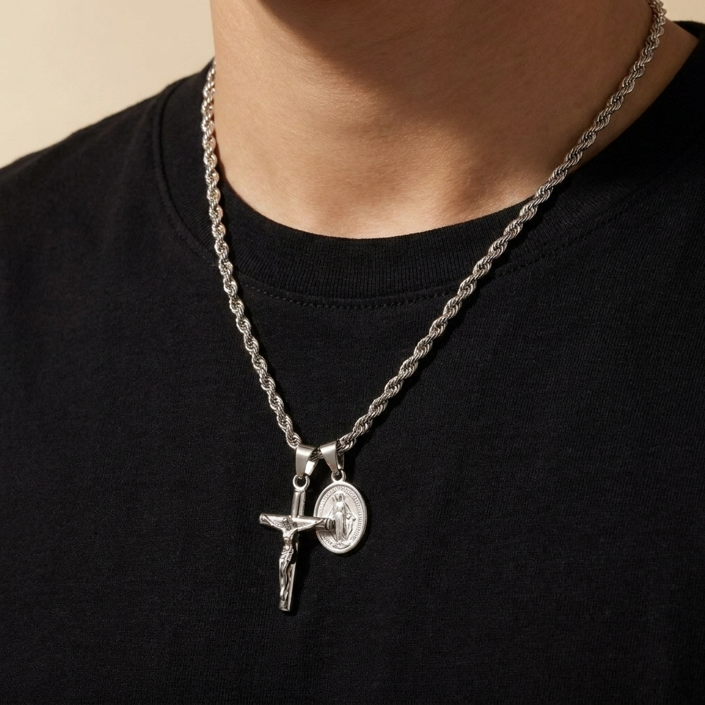 Ezüst kis kereszt medál